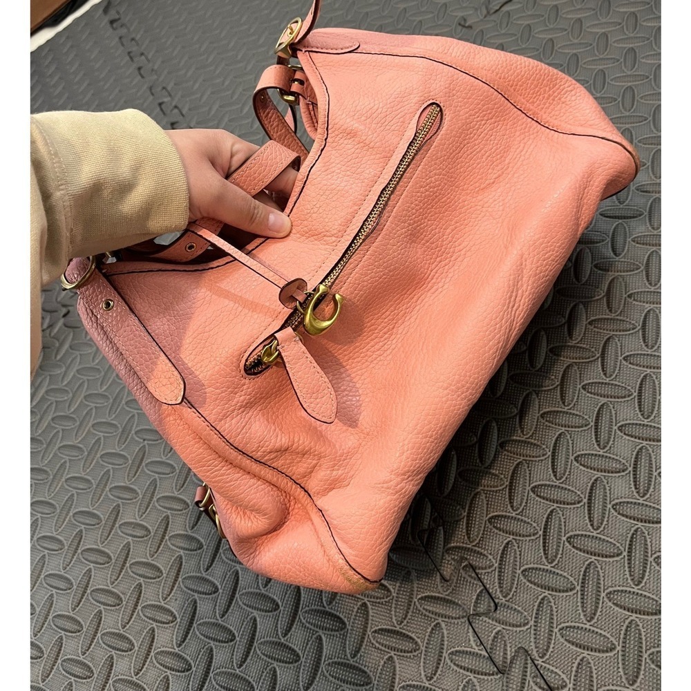 Coach Lori Shoulder Bag Womens Candy Pink Pebbled Leather Gold C Purse C4824 - Picture 8 of 14